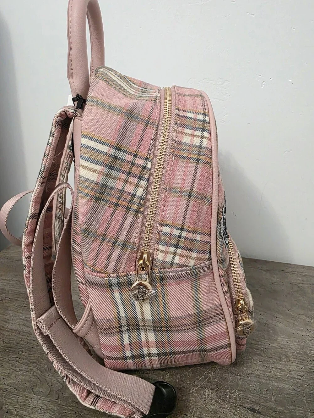 Juicy Couture Pink Plaid Backpack with Bear Charm New Viral TikTok